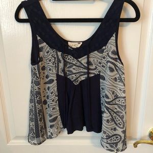 LA Hearts Navy Paisly Tank